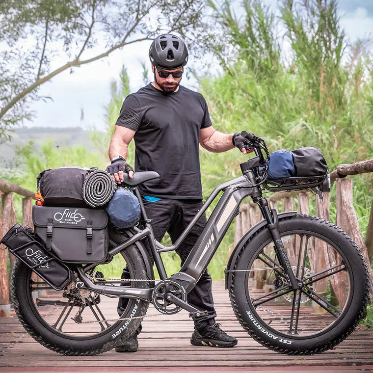 Fiido Titan Fat Tyre Touring Electric Bike rider view in Ireland