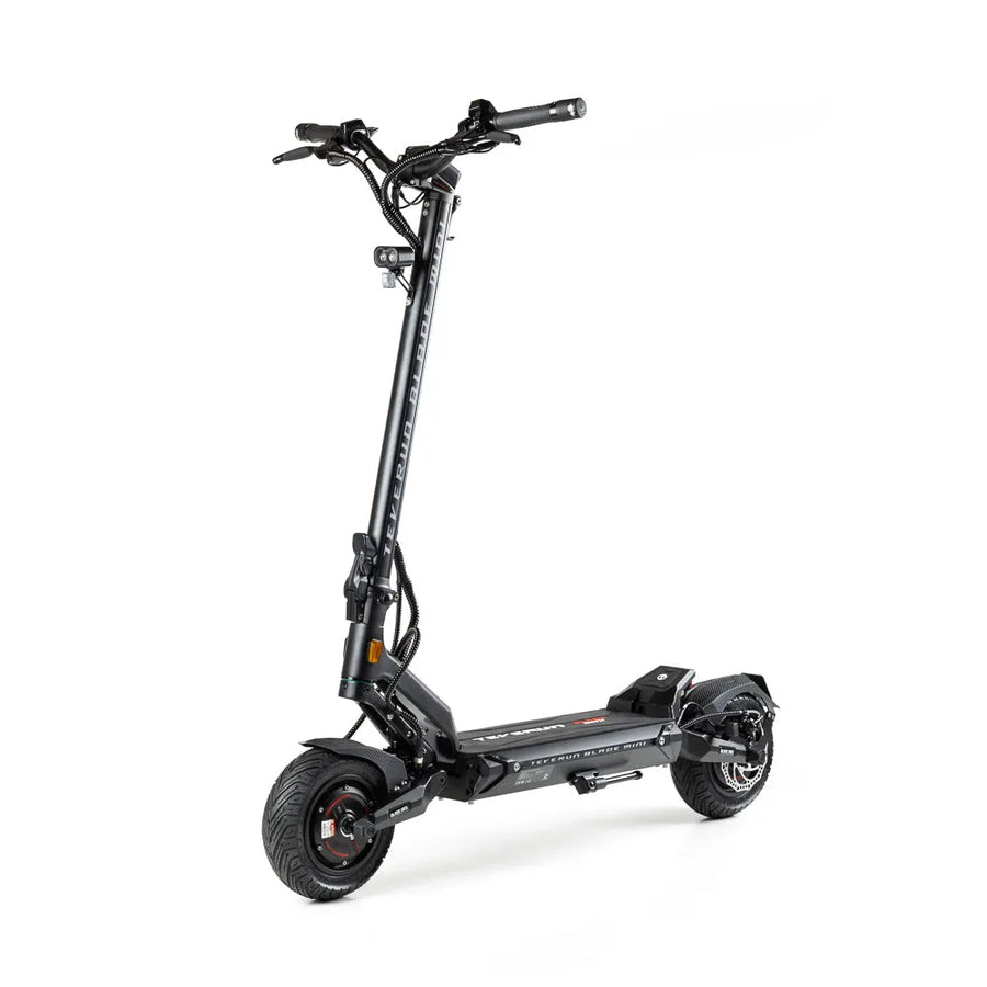 Teverun Blade Mini Pro eKFV Black electric scooter, front three-quarter view