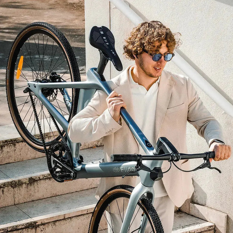 Fiido Air Carbon Electric Bike rider view in Ireland