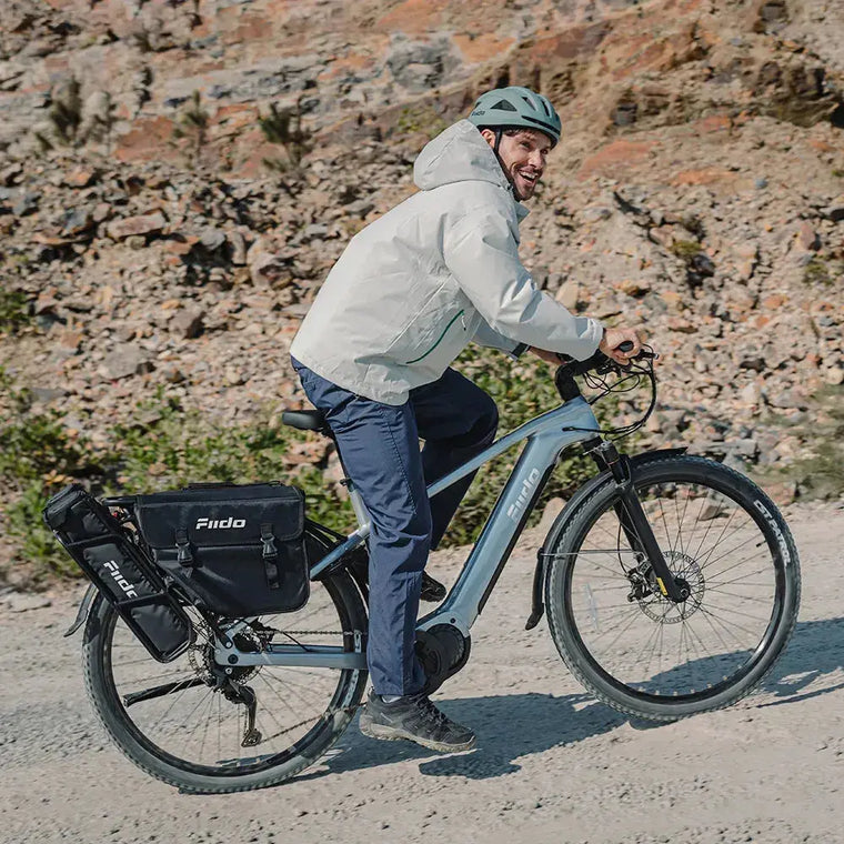 Fiido Nomads Pro Touring Electric Bike rider view in Ireland