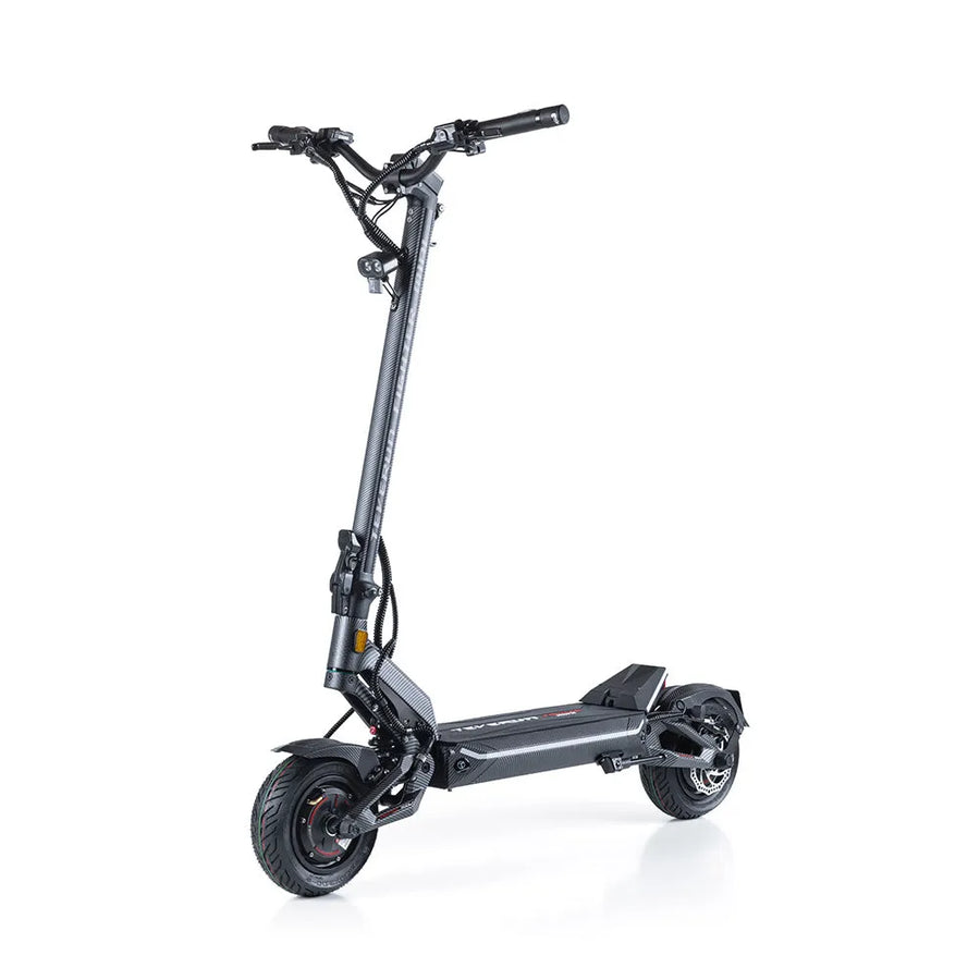 Teverun Fighter Mini Pro eKFV Carbon electric scooter, front three-quarter view